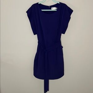 Elegant Belted Purple/Blue Dress